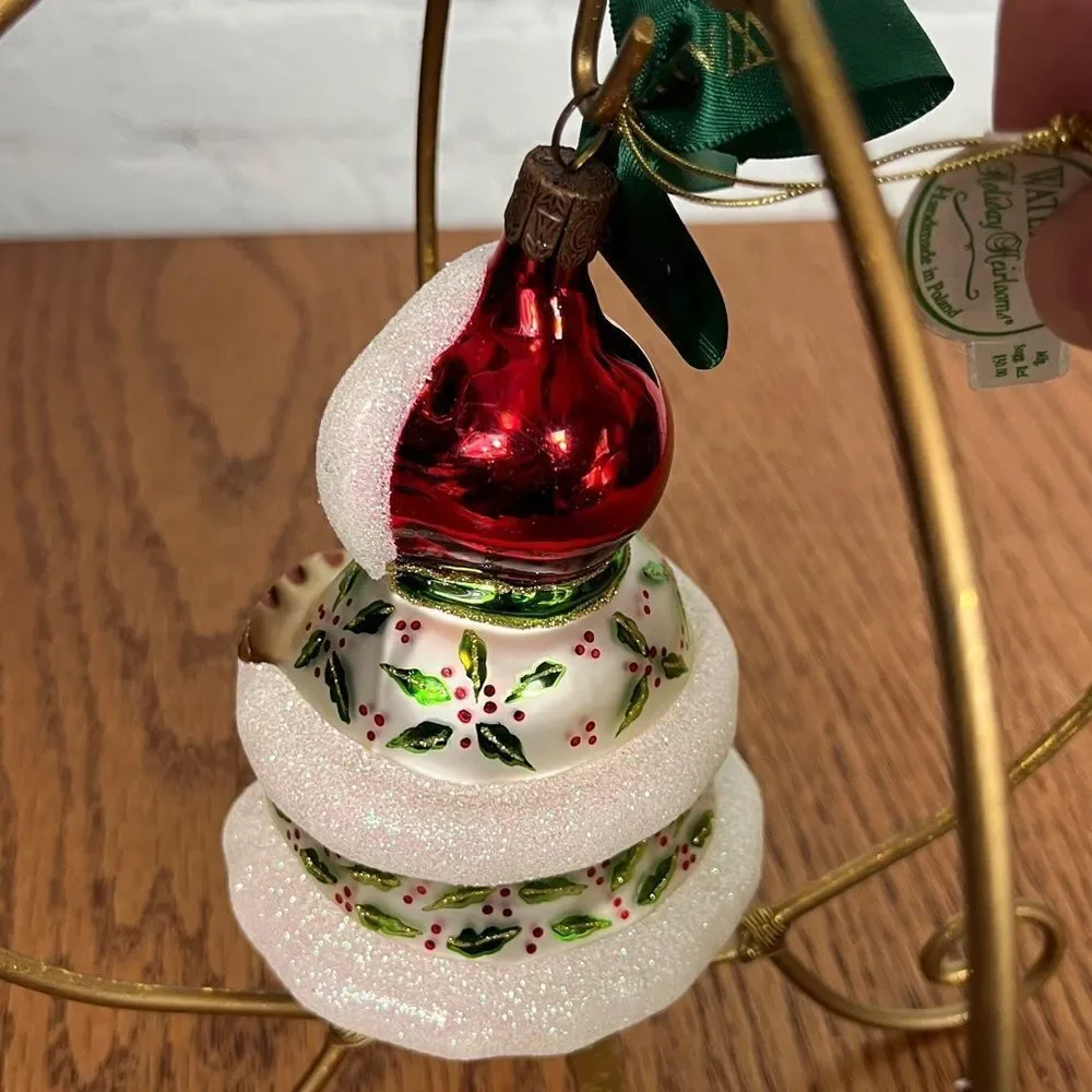 Waterford Holiday Heirlooms Ashling Snow Lass Snowman Frosted Glass Ornament